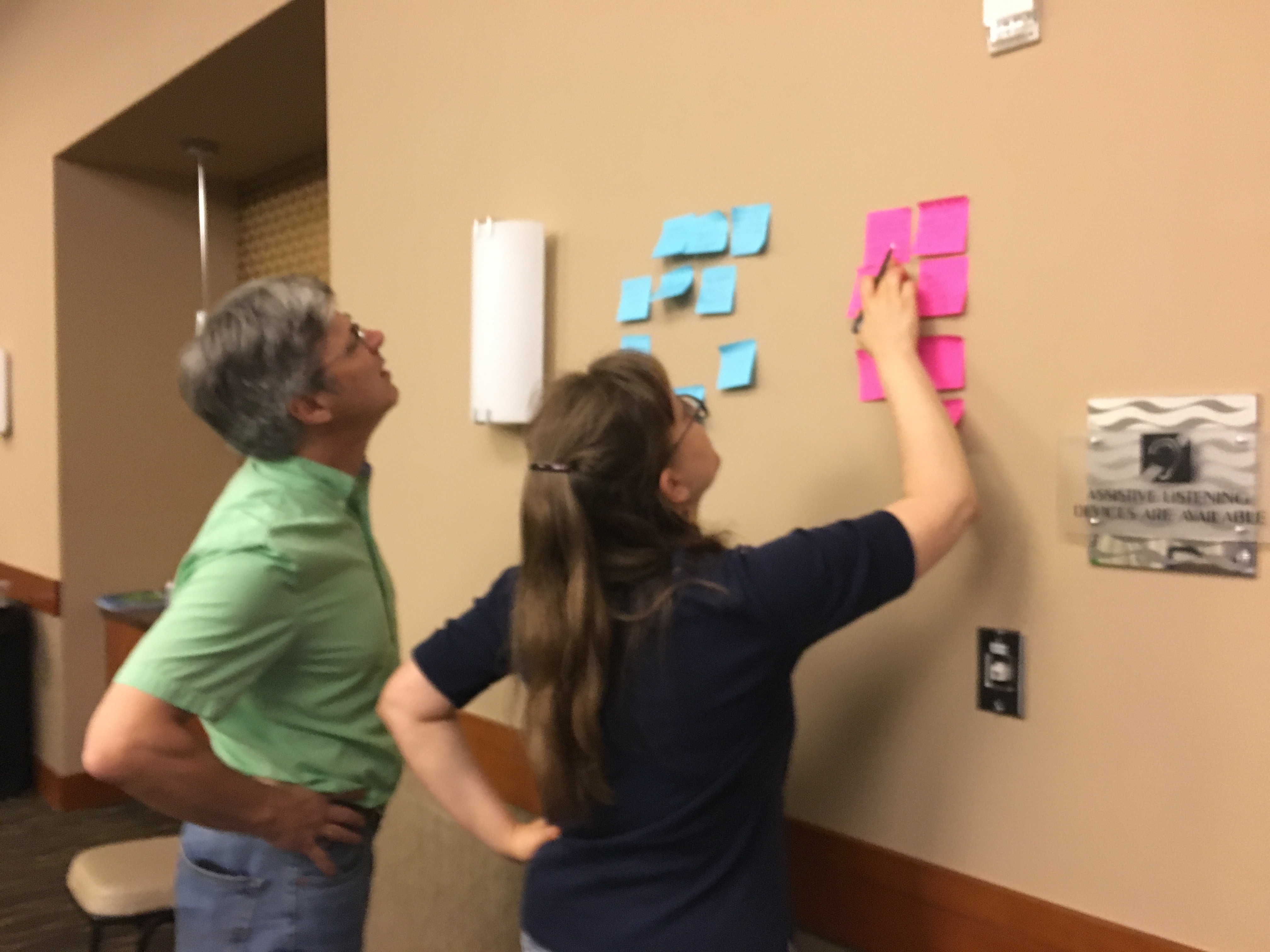 Picture of Donna and Steve looking at feedback